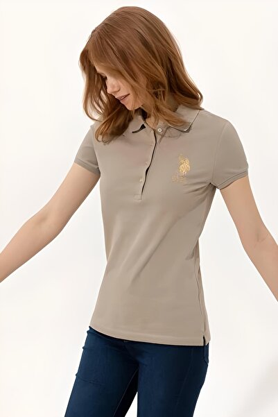 U.S. Polo Assn. Χακί γυναικείο μπλουζάκι