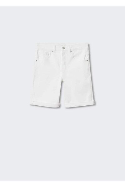 Mango Teen Bawełniane spodenki jeansowe