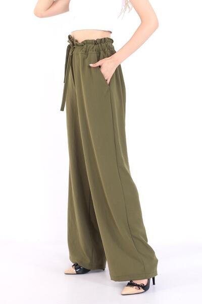 Moda Tuğram Women's Khaki Color Loose Trousers