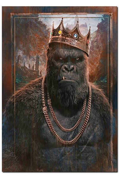 Cakatablo Ahşap Tablo Kral Kong Portre Görseli (25x35 Cm Boyut)