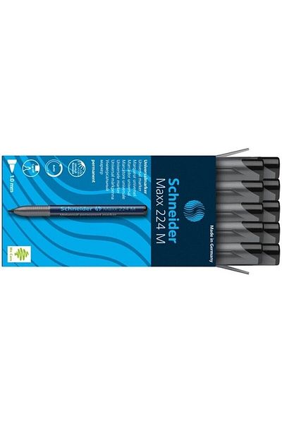 SCHNEIDER Acetate Pen Permanent M Series 1.0 Mm Black (Pack of 10)