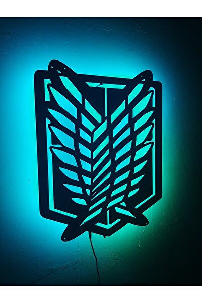 DAFKART Wings Of Freedom Attack On Titan Rgb Led Işıklı Ahşap Tablo Ev/ofis A...