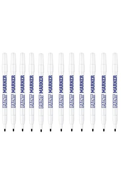 Bigpoint Paint Marker Fine Pen 1-2 Mm Black - Black Set of 12