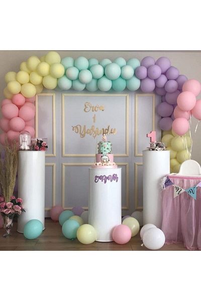 papercraft Soft Colors Birthday Balloon Chain Set
