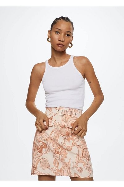 MANGO Woman Fustă din bumbac cu model
