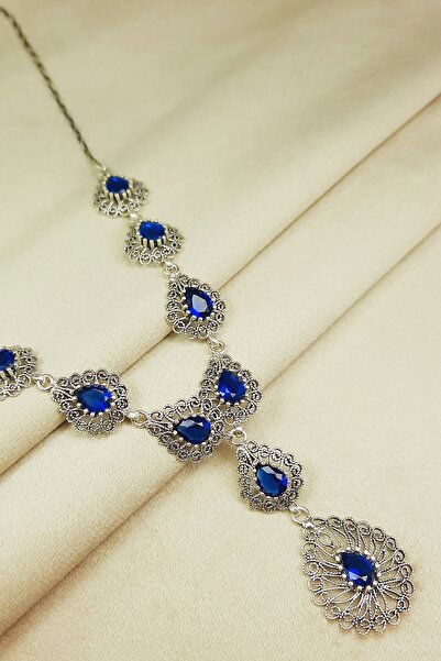 Güzel Gümüşçülük 925 Ayar Gümüş Mardin Midyat Telkari El Işi Doğal Taşlı Daml...