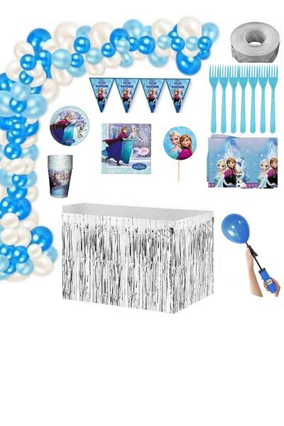 Parti dolabı Frozen & Elsa Lüks Doğum Günü Parti Seti 16 Kişilik Paket