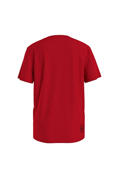 Calvin Klein Ib0ıb01216-ınst. Cut Off Logo T-s Bisiklet Yaka Normal Kalıp Düz Kırmızı Erkek Çocuk