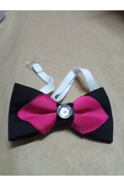 Ata giyim germencik ربطة عنق مرصعة بالأحجار الفوشيا للأطفال في صندوق