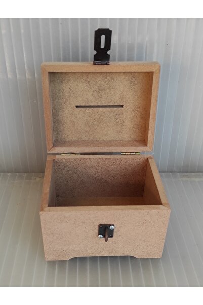 Güllü Ahşap Ahşap Kumbara Büyük Tip Box Boyanabilir