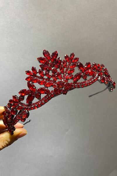 Hobigram Accesoriu de păr de mireasă pentru femei Berlin Model Bridal Henna Crown – Coroană, Crystal Stone, Model elegant, Tiara de mireasă