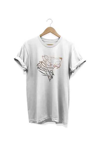 WİDİ Tricou alb cu imprimeu Wolf