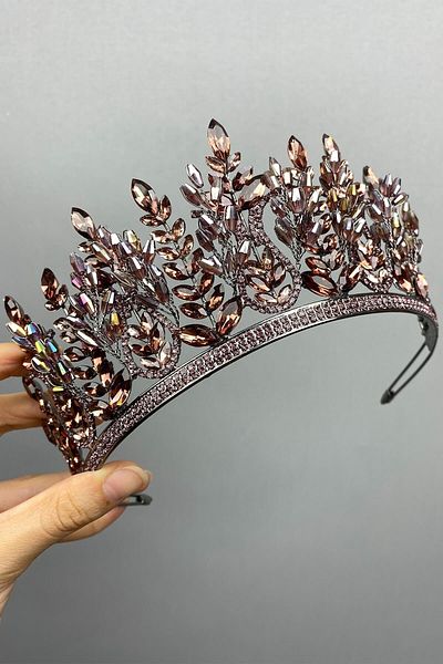 Hobigram إكسسوار العروس Dark Powder Emerald Model Bridal Henna Crown – إكسسوار العروس، تصميم أنيق – Gelin Akses
