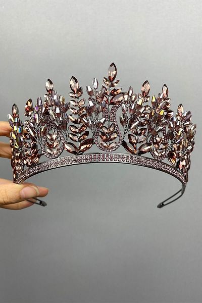 Hobigram إكسسوار العروس Dark Powder Emerald Model Bridal Henna Crown – إكسسوار العروس، تصميم أنيق – Gelin Akses