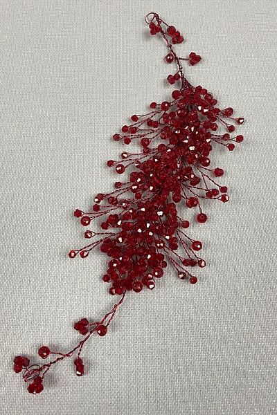 Hobigram إكسسوار شعر نسائي تاج زفاف ديرين أحمر وإكسسوار شعر – إكسسوار زفاف، تصميم أنيق – Geli