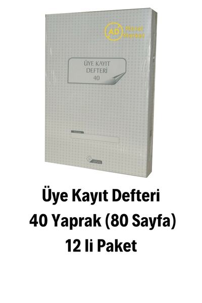 UYSAL Üye Kayıt Defteri 40 Yaprak (80 SAYFA) 10 Artı 2 Li Paket Karton Kapak ...
