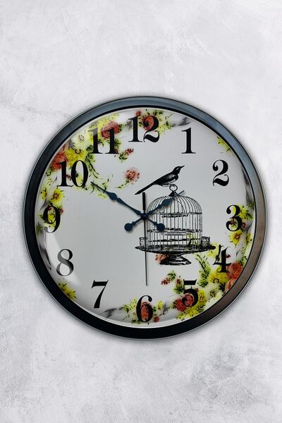 Kasva Concept ساعة حائط ميتال سوداء مقاس 40 سم