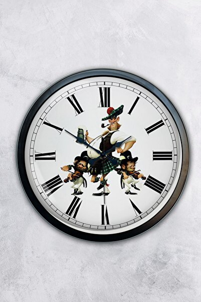 Kasva Concept ساعة حائط كلب معدنية سوداء مقاس 40 سم