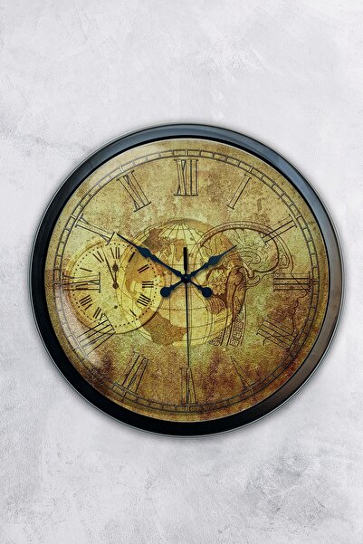 Kasva Concept ساعة حائط على شكل جمجمة معدنية سوداء مقاس 40 سم