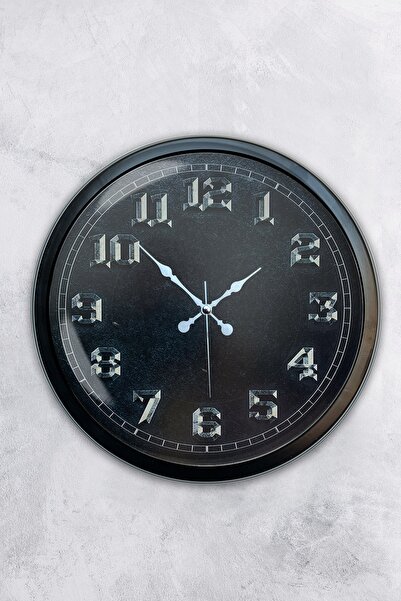 Kasva Concept ساعة حائط معدنية سوداء مقاس 40 سم