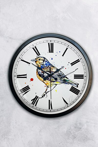 Kasva Concept ساعة حائط فواكه معدنية سوداء مقاس 40 سم