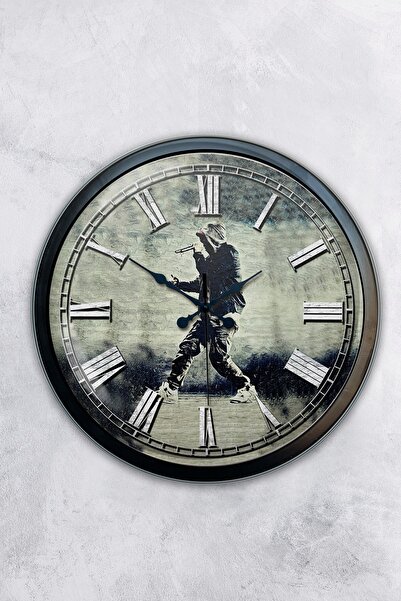 Kasva Concept ساعة حائط معدنية سوداء بدون أرقام مقاس 40 سم