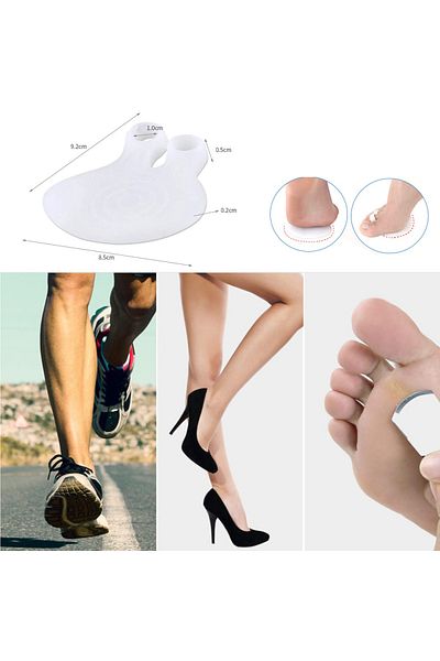 Bunyon 2-Piece Underfoot Pain Callus Prevention Finger Mounted Ring Under-Toe Protector Silicone Metatarsal Pad