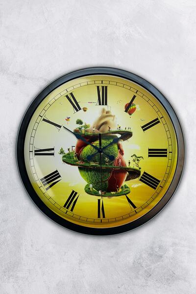 Kasva Concept ساعة حائط عالمية ملونة معدنية سوداء مقاس 40 سم