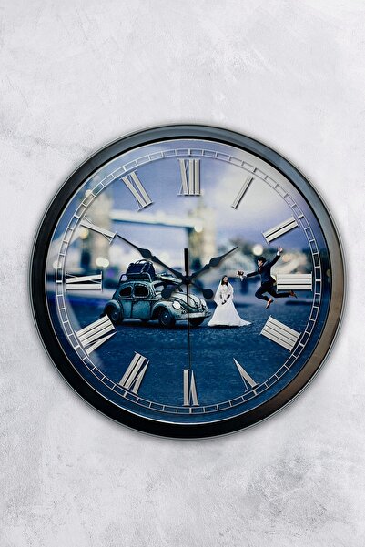 Kasva Concept ساعة حائط إيلون ماسك معدنية سوداء مقاس 40 سم