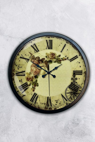 Kasva Concept ساعة حائط بتصميم عصري معدني أسود اللون 40 سم