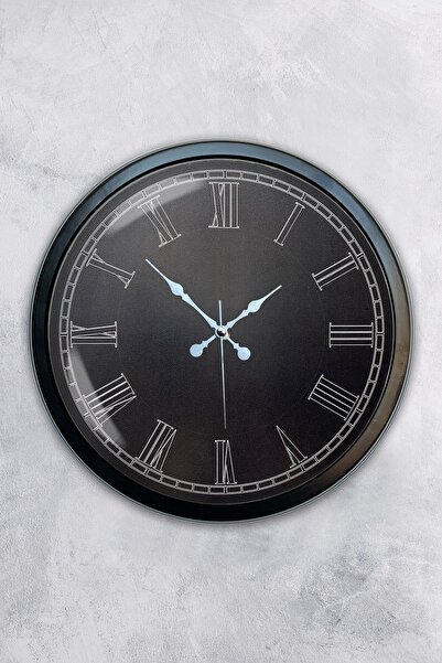 Kasva Concept ساعة حائط ريترو معدنية سوداء مقاس 40 سم