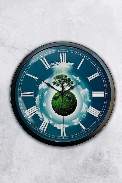 Kasva Concept ساعة حائط مطبخ معدنية سوداء مقاس 40 سم