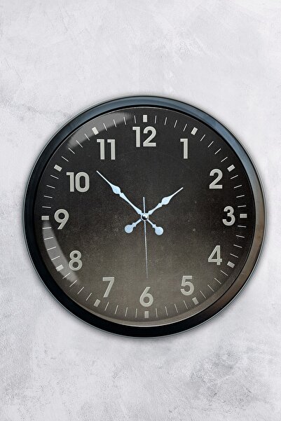 Kasva Concept ساعة حائط معدنية باللون الأسود مقاس 40 سم