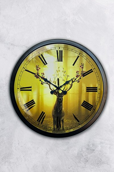 Kasva Concept ساعة حائط بقرة معدنية سوداء مقاس 40 سم