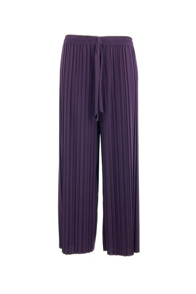 Oppland Pantaloni de damă Fustă Talie elastică Piesa fata plisată țesătură detaliată Lycra țesătură nisipoasa