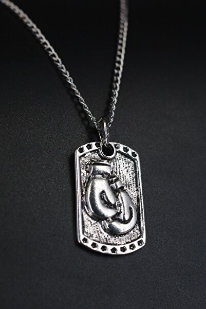 Dukkanka Boks Künye Gümüş Renk Kolye