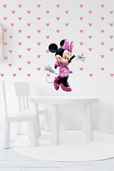 efekt reklam Yüzüklü Pembe Duvar Desen Puantiye Kalpli Duvar Kağıdı Aksesuarl...