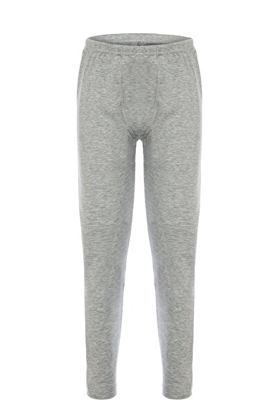 TOLIN Boy's Gray Melange Cotton Thermal Trousers - Flexible 7390