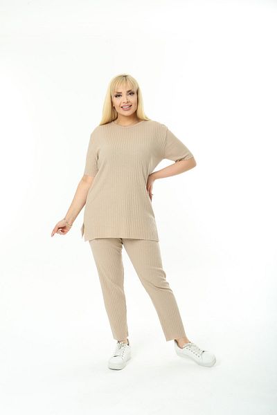 ModaSehle Women's Short Sleeve, Elastic Waist, Slit, Comfortable, Double Camisole Suit