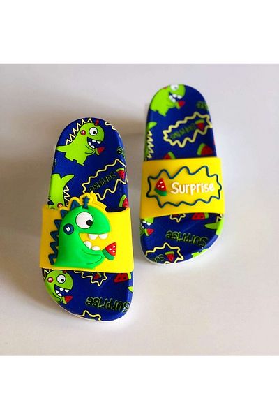 Pandalina Papuci pentru copii, papuci pentru copii anti-alunecare, papuci pentru piscina de mare, papuci cu figuri de dinozaur