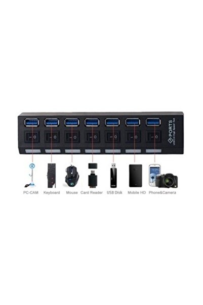 T18 4581 7 Port Usb 3.0 Hub Çoklayıcı Çoğaltıcı Switch