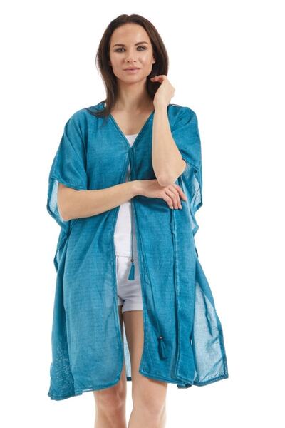 Newbutix Sile Cloth Turquoise Butterfly Tunic
