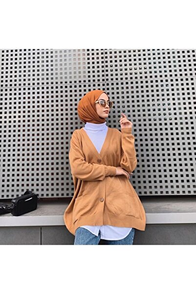 Nilbutik حجاب شال قطن ممشط موديل حجاب بني