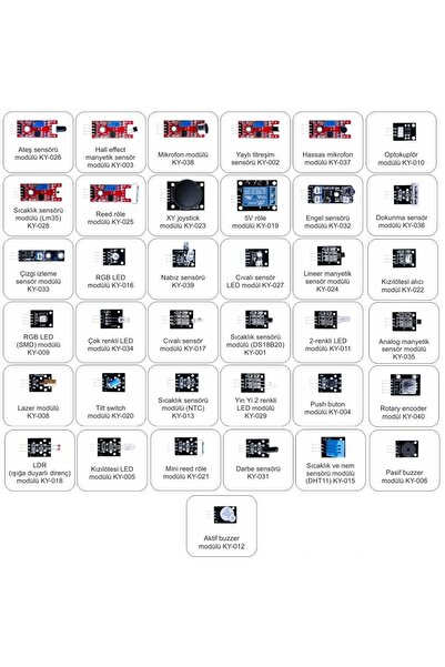 Arduino Emes Robotik Organiser Kutu Içerisinde 37 Parça Sensör Seti