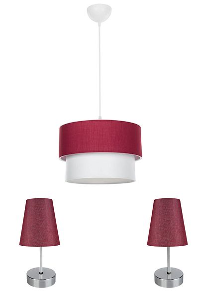 MANO Claret Red Bedroom Lighting Set