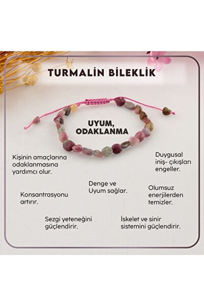 OSMANLI DOĞAL TAŞ Sertifikalı Turmalin Doğal Taş Bileklik B708