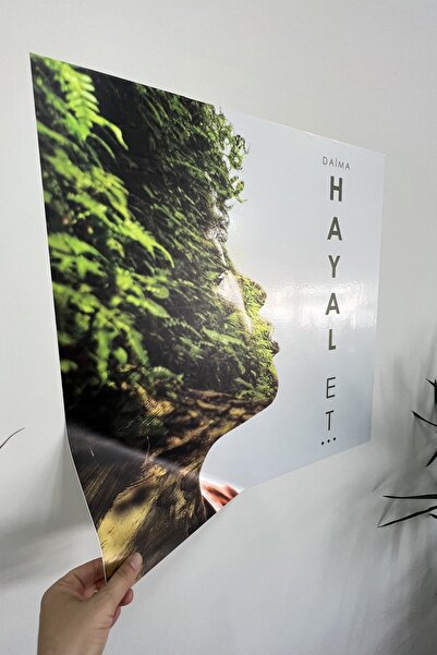 Akıllı Kağıt Statik Tutunma Özellikli Hayal Et Tablo - Poster Motivasyon ( Mo...