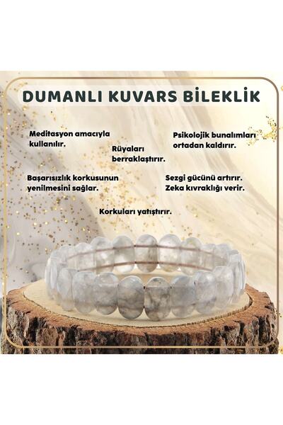 OSMANLI DOĞAL TAŞ Sertifikalı Dumanlı Kuvars Doğal Taş Roleks Bileklik 15 Mm ...