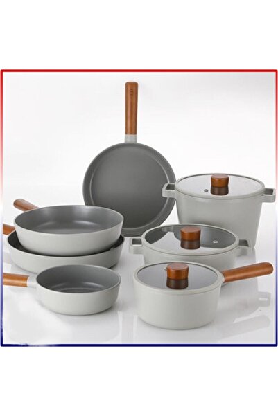 NEOFLAM Fika Aluminum Casting 10 Piece Pot and Pan Set with Glass Lid
