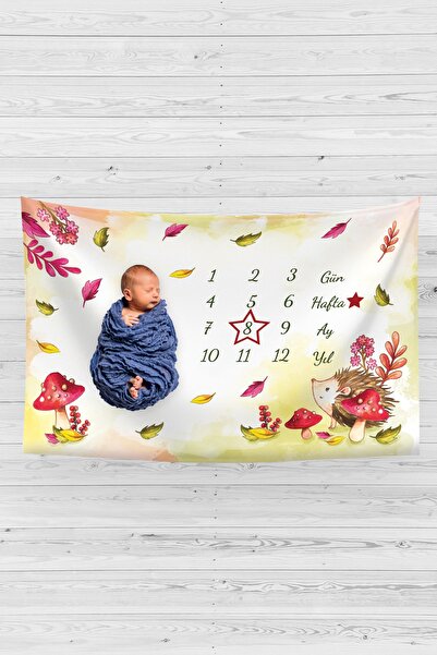 Vagonik غطاء ذاكرة الطفل لحديثي الولادة شهريًا بتصميم الخريف، مقاس 150 × 100 سم